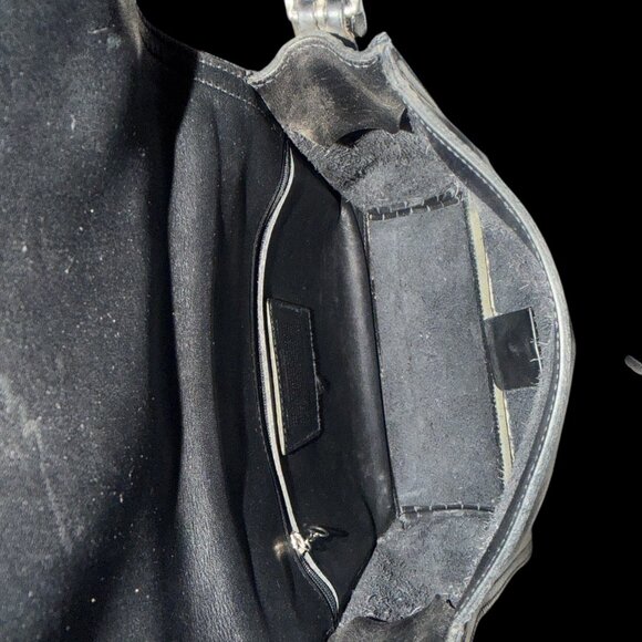 VTG Coach Legacy Monterey Flap 6147 Black Leather Nickel Shoulder Bag 90s Turkey - Picture 9 of 10